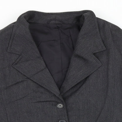 Next Womens Grey Wool Jacket Blazer Size 16