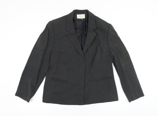 MINUET Womens Black Viscose Jacket Blazer Size 16
