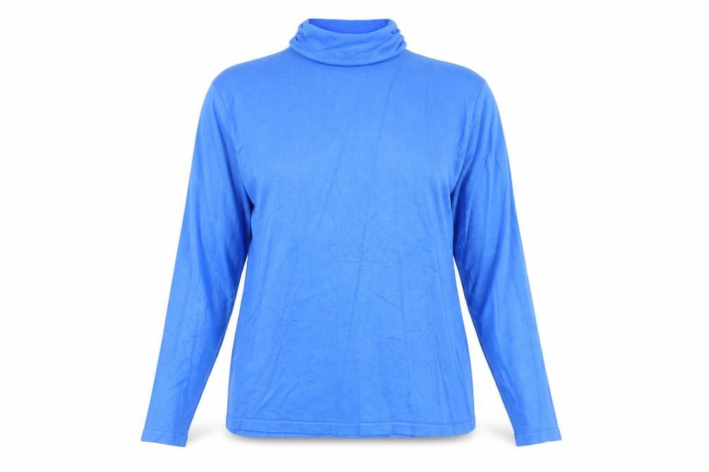 Emreco Womens Blue High Neck Viscose Pullover Jumper Size 16