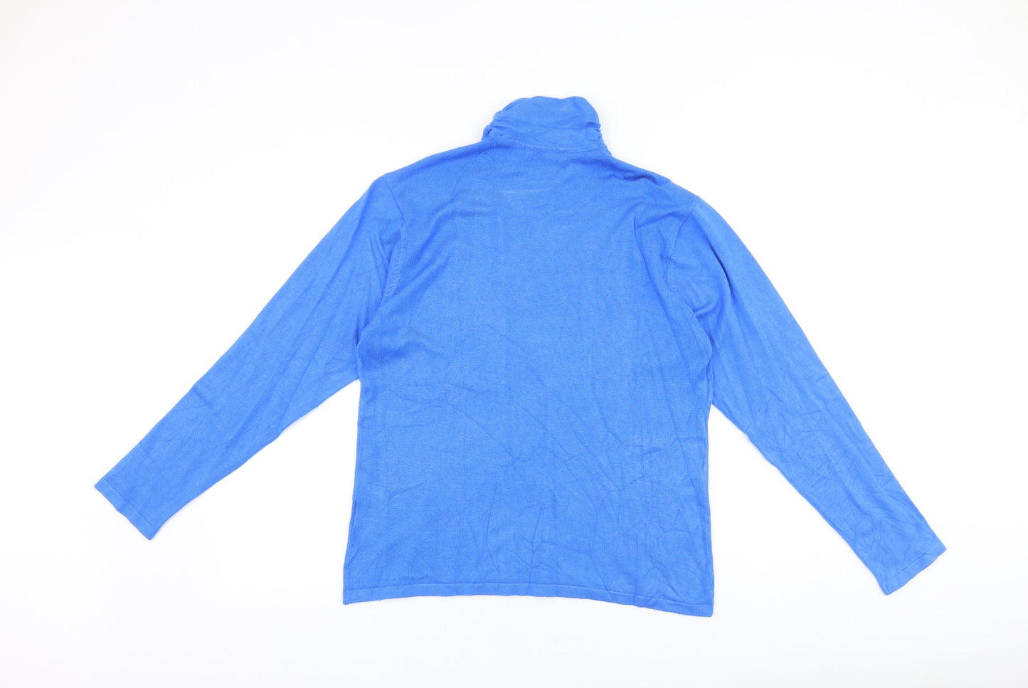 Emreco Womens Blue High Neck Viscose Pullover Jumper Size 16