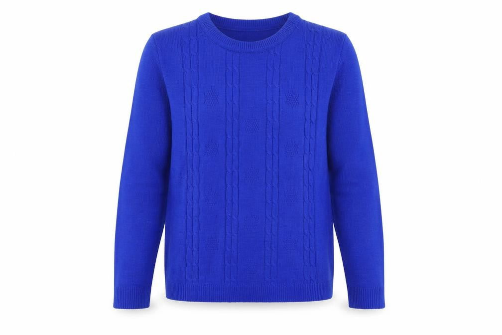 Glimpse Design Womens Blue Crew Neck Acrylic Pullover Jumper Size M