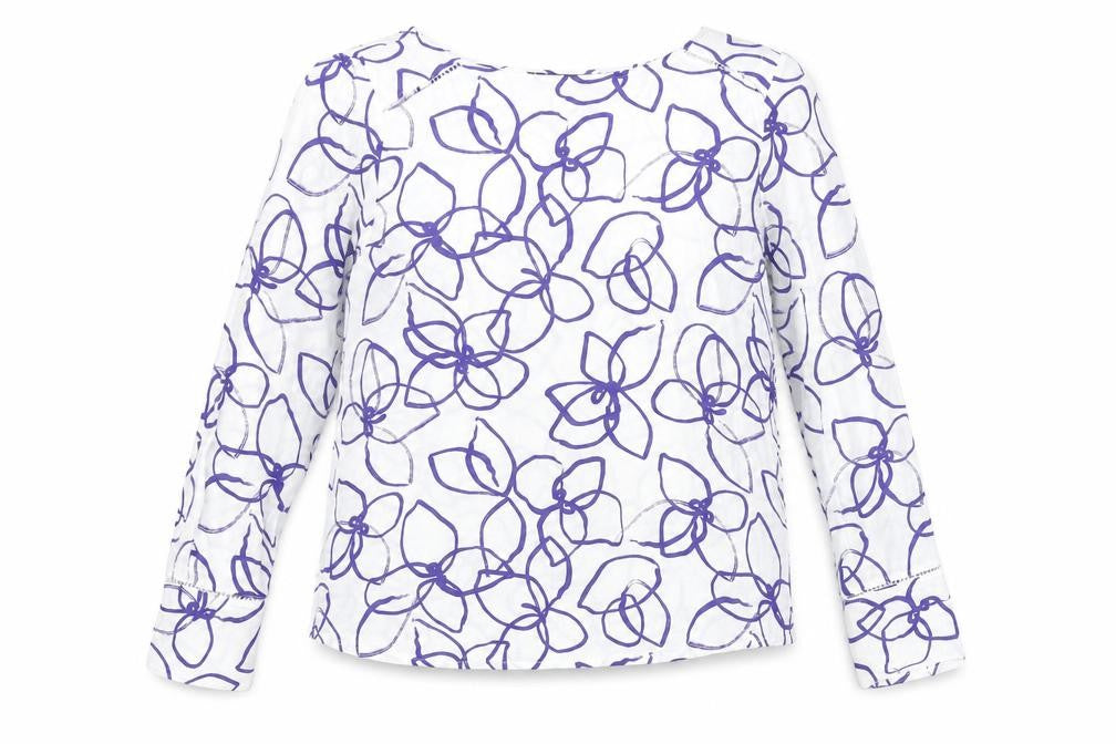 Marks & Spencer Womens White Floral Viscose Basic Blouse Size 8 Boat Neck