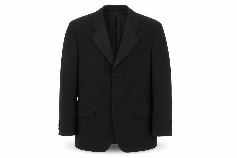 youngs Mens Black Cotton Tuxedo Suit Jacket Size 38 Regular