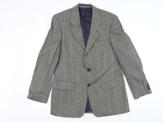 West Brook Mens Multicoloured Geometric Cotton Jacket Suit Jacket Size 38 Regular