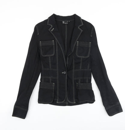 RH Hessar Womens Black Jacket Size 8 Button
