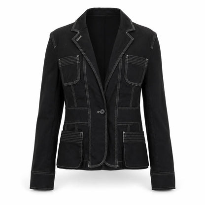 RH Hessar Womens Black Jacket Size 8 Button