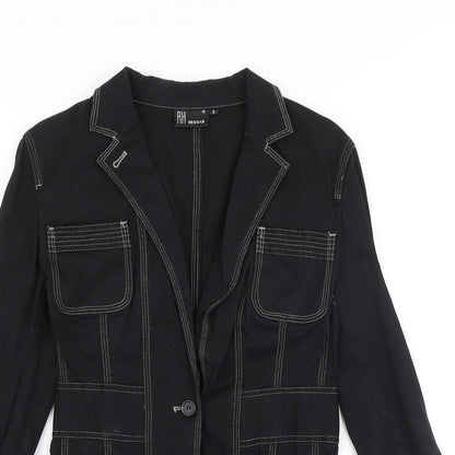 RH Hessar Womens Black Jacket Size 8 Button