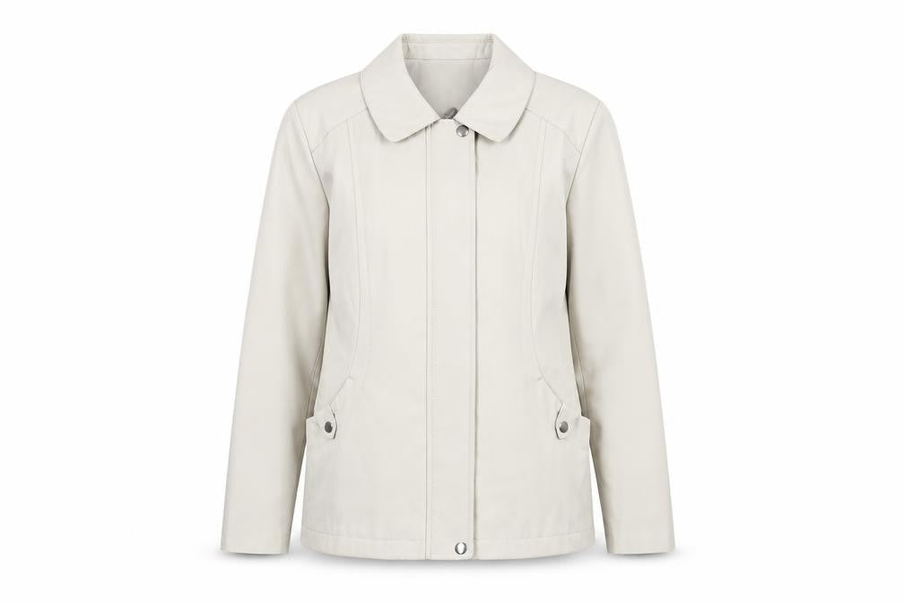 Classic Womens Beige Jacket Size S Zip