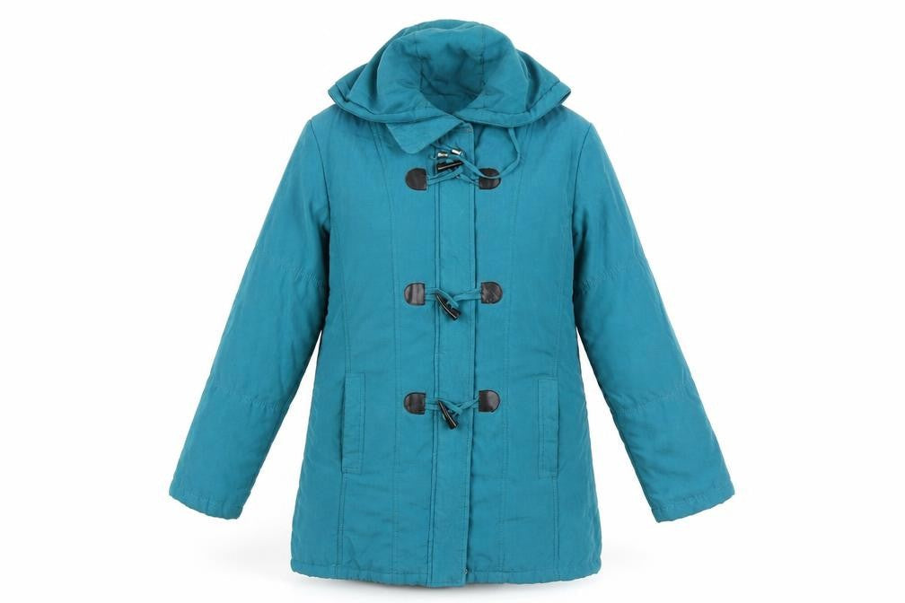Preworn Womens Blue Overcoat Coat Size 10 Hook & Loop
