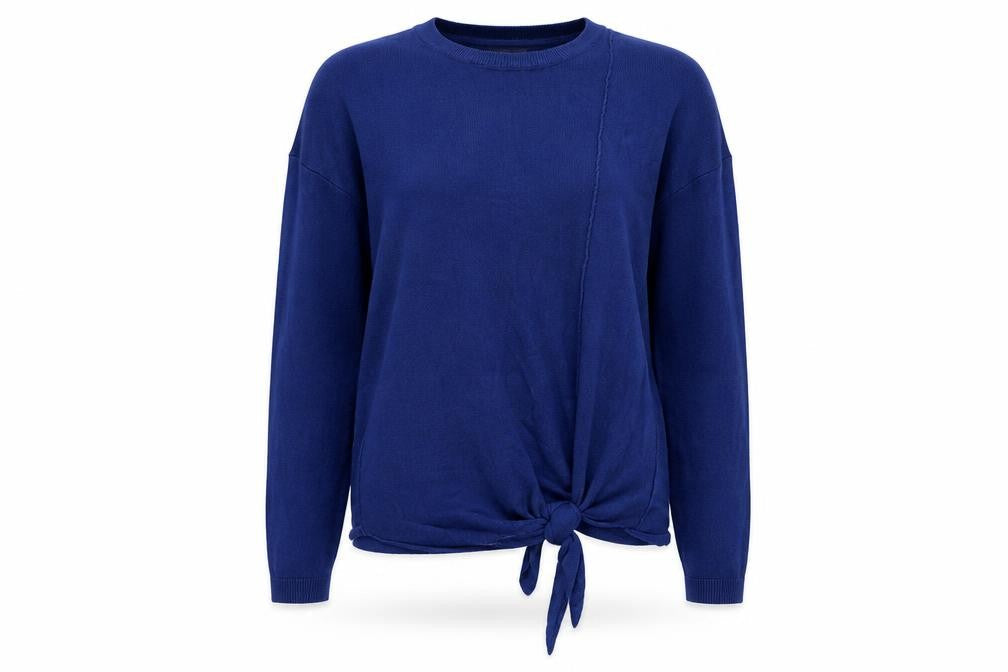 Plum Tree Womens Blue Round Neck Nylon Pullover Jumper Size S