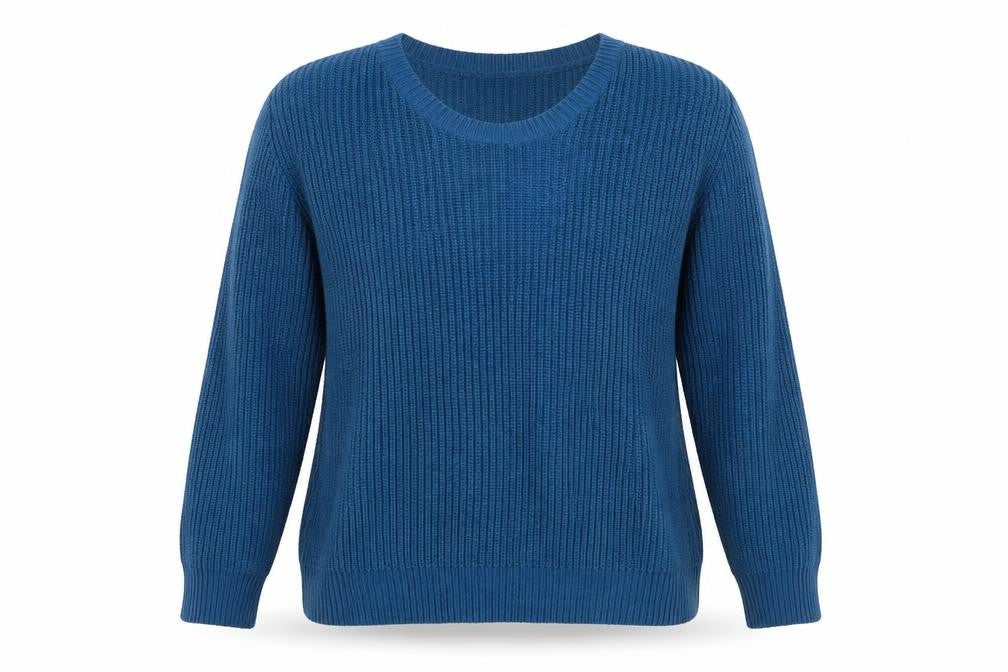 Blancheporte Womens Blue Scoop Neck Acrylic Pullover Jumper Size 18