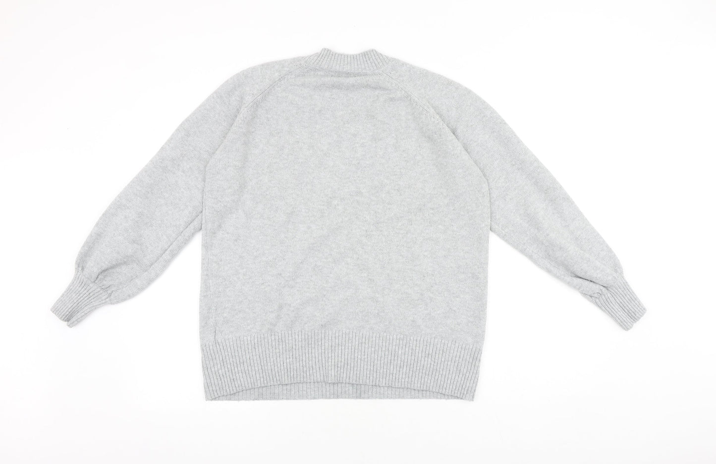 Papaya Womens Grey Crew Neck Polyester Pullover Jumper Size M