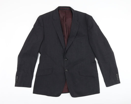 Marks and Spencer Mens Grey Polyester Jacket Suit Jacket Size 42 Regular