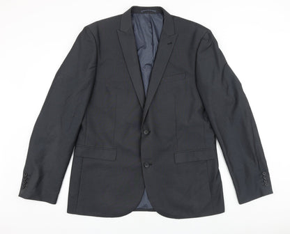 Next Mens Grey Polyester Jacket Suit Jacket Size 44 Regular