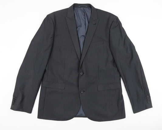 NEXT Mens Grey Polyester Jacket Suit Jacket Size 44 Regular
