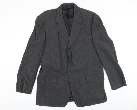 Ciro Citterio Mens Grey Polyester Jacket Suit Jacket Size 38 Regular