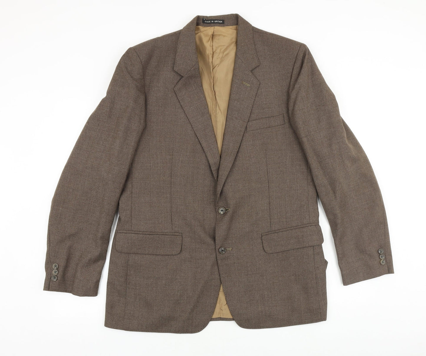 Guards London Mens Brown Polyester Jacket Suit Jacket Size 38 Regular