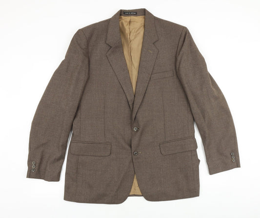 Guards London Mens Brown Polyester Jacket Suit Jacket Size 38 Regular