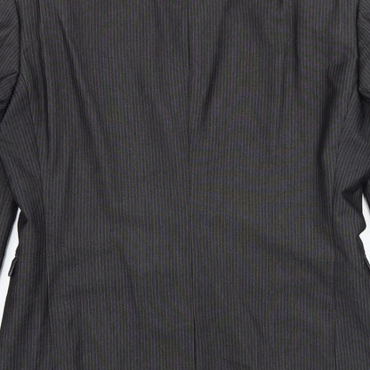 Next Mens Grey Striped Polyester Jacket Suit Jacket Size 34 Regular