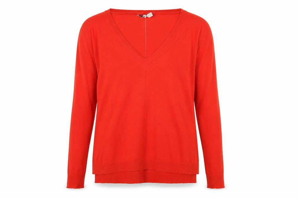 NEXT Womens Red V-Neck Acrylic Pullover Jumper Size 8