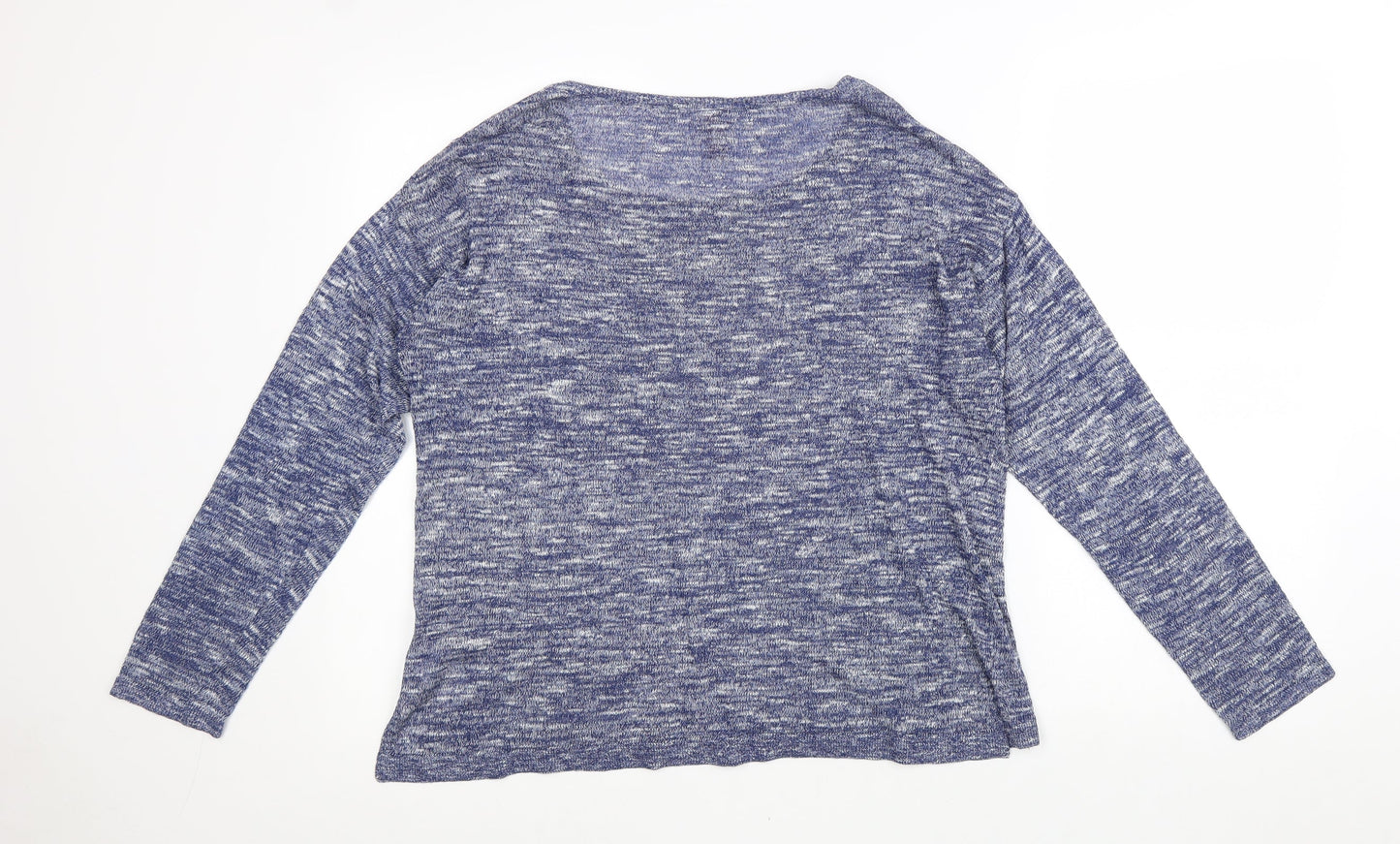 H&M Womens Blue Round Neck Cotton Pullover Jumper Size S