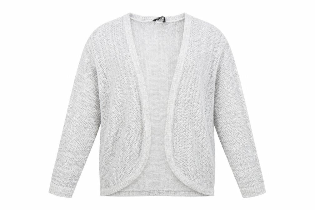 Select Womens Grey V-Neck Acrylic Cardigan Jumper Size 8