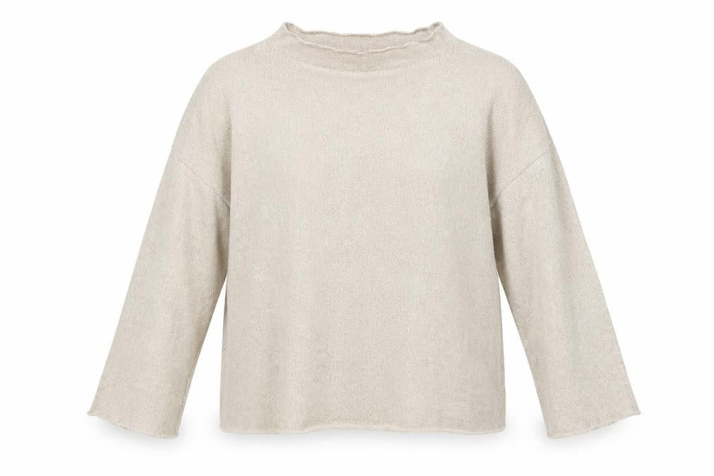 Zara Womens Beige Mock Neck Viscose Pullover Jumper Size L