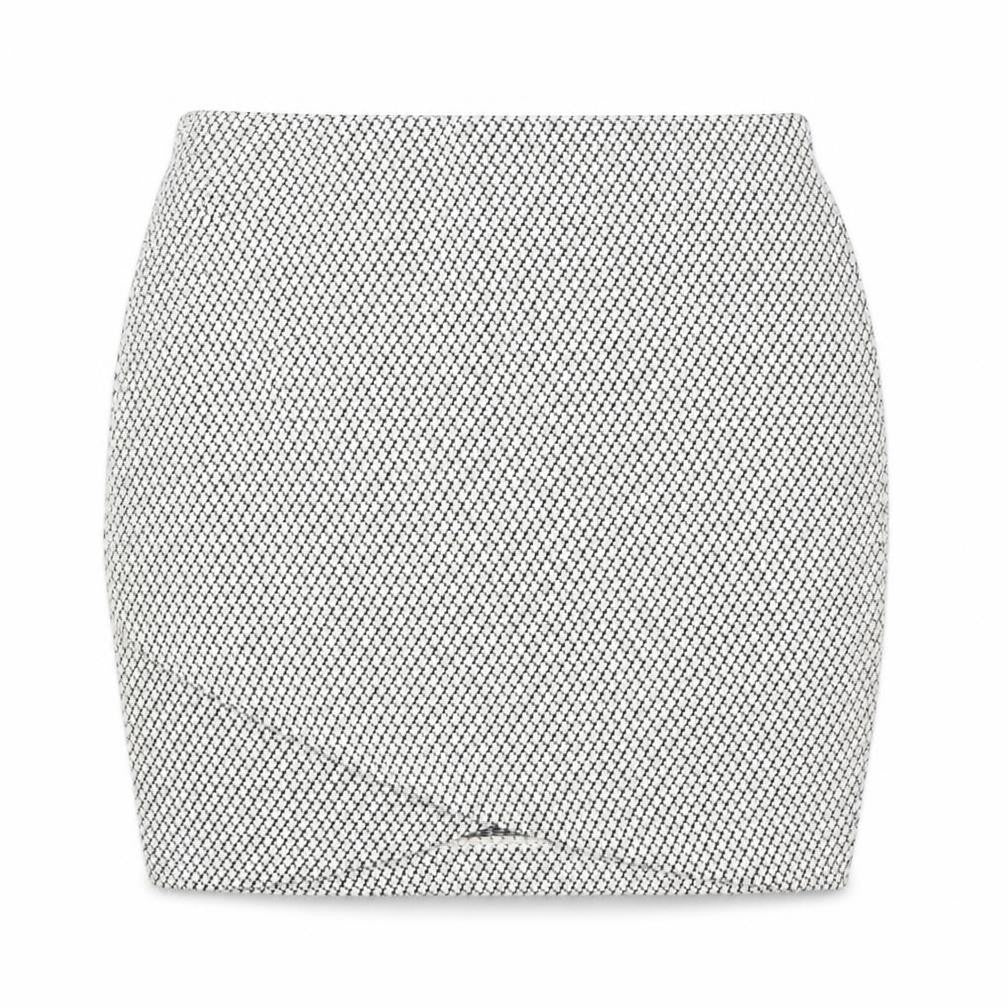 H&M Womens White Geometric Cotton Mini Skirt Size S