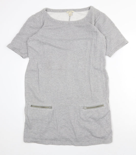 G.H. Bass & Co. Womens Grey 100% Cotton Shift Size M Boat Neck Pullover