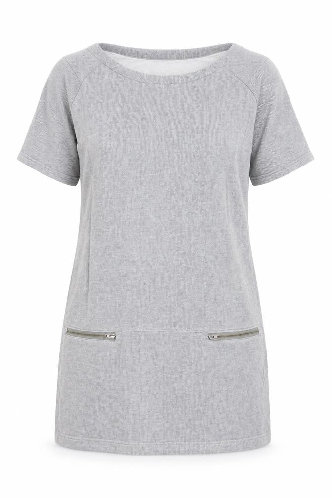 G.H. Bass & Co. Womens Grey 100% Cotton Shift Size M Boat Neck Pullover
