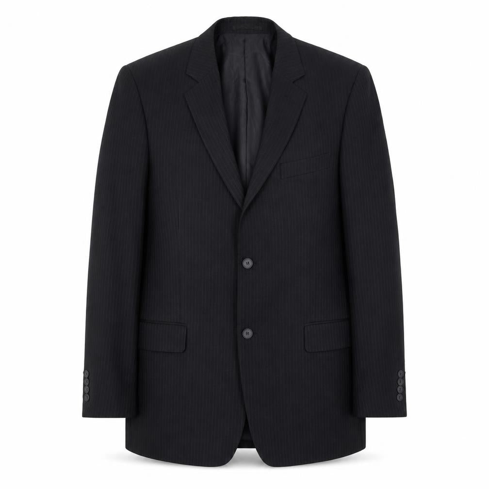 Taylor & Wright Mens Black Striped Polyester Jacket Suit Jacket Size 40 Regular