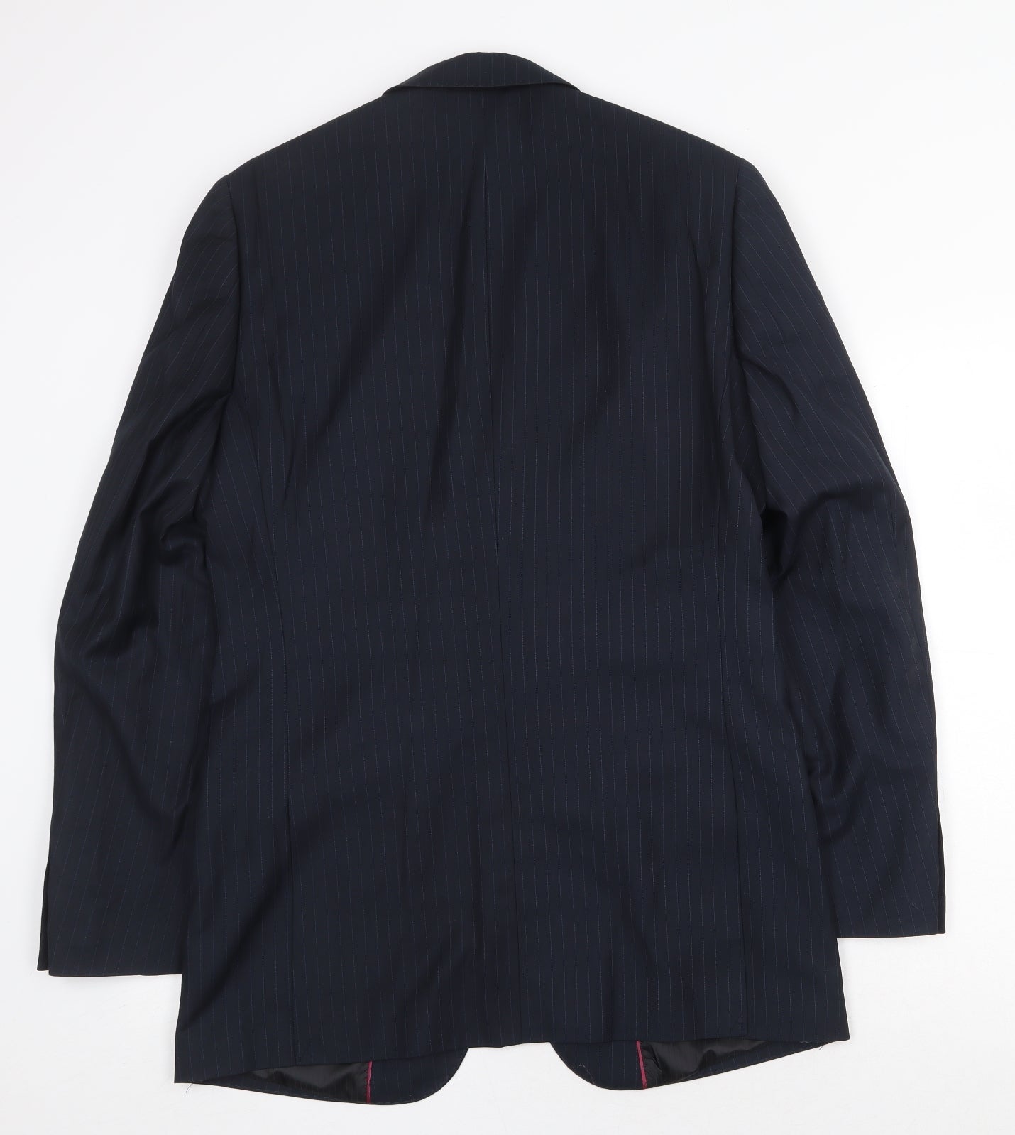 Butler & Webb Mens Blue Striped Polyester Jacket Suit Jacket Size 38 Regular