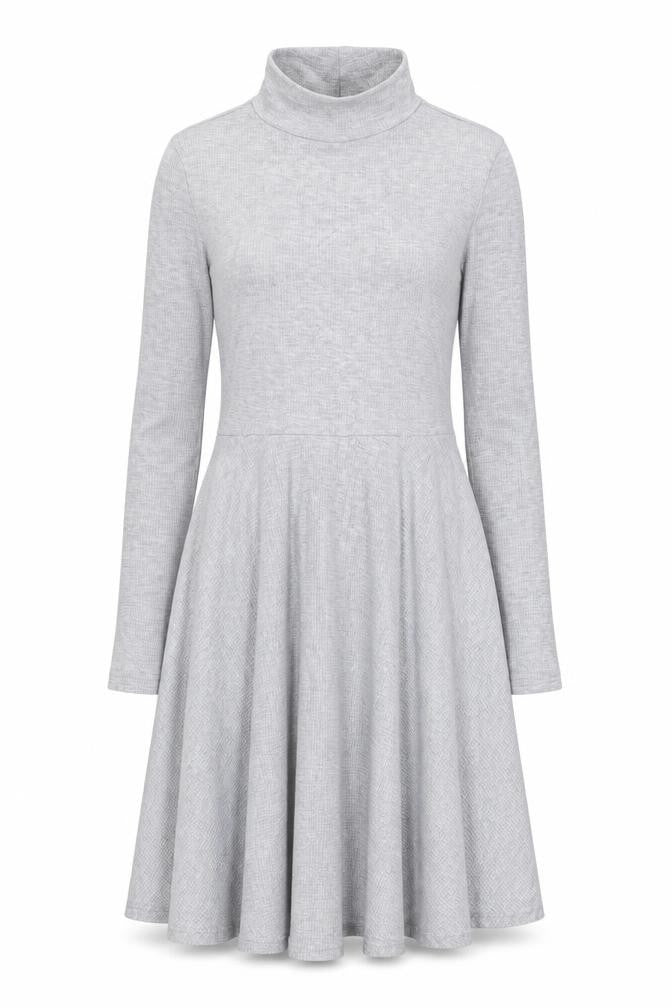 COLLUSION Womens Grey Polyester Skater Dress Size 10 High Neck Pullover