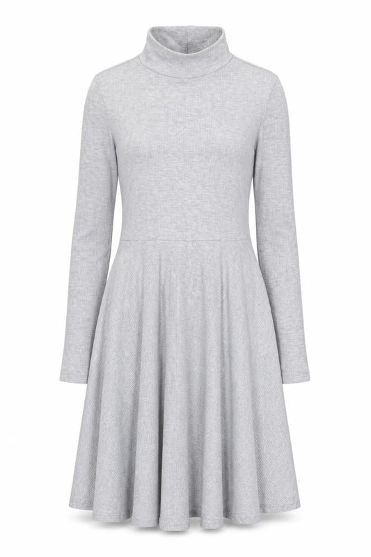 Collusion Womens Grey Polyester Skater Dress Size 10 High Neck Pullover