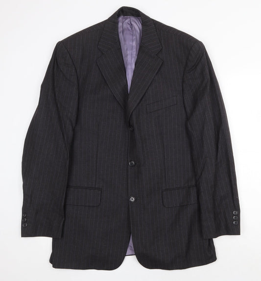 West Brook Mens Grey Striped Wool Jacket Suit Jacket Size 40 Regular