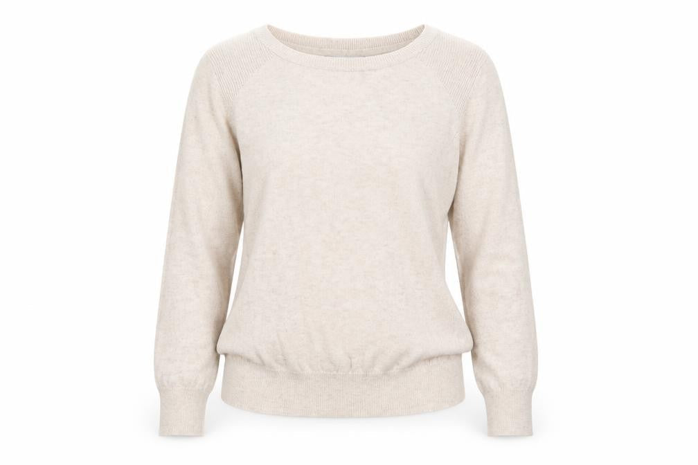 Red Herring Womens Beige Round Neck 100% Cotton Pullover Jumper Size 12