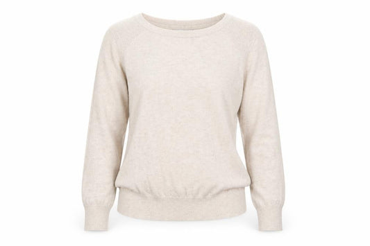 Red Herring Womens Beige Round Neck 100% Cotton Pullover Jumper Size 12