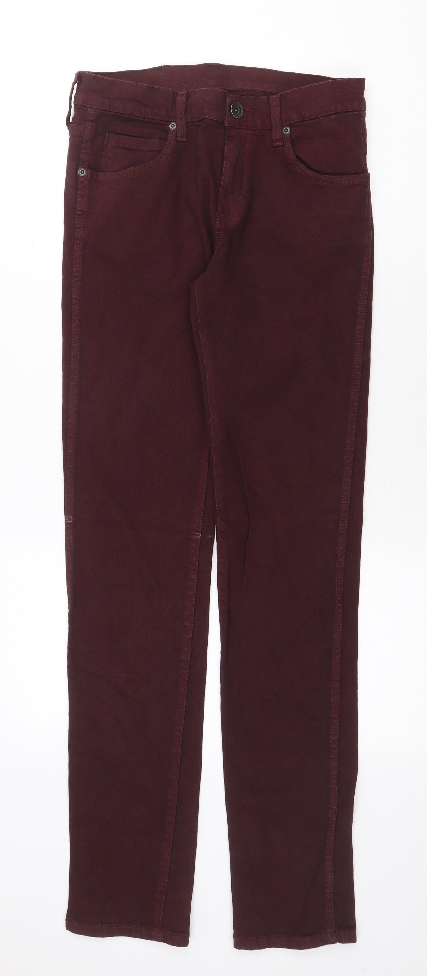 Dr. Denim Womens Red Cotton Straight Jeans Size 28 in Regular Zip