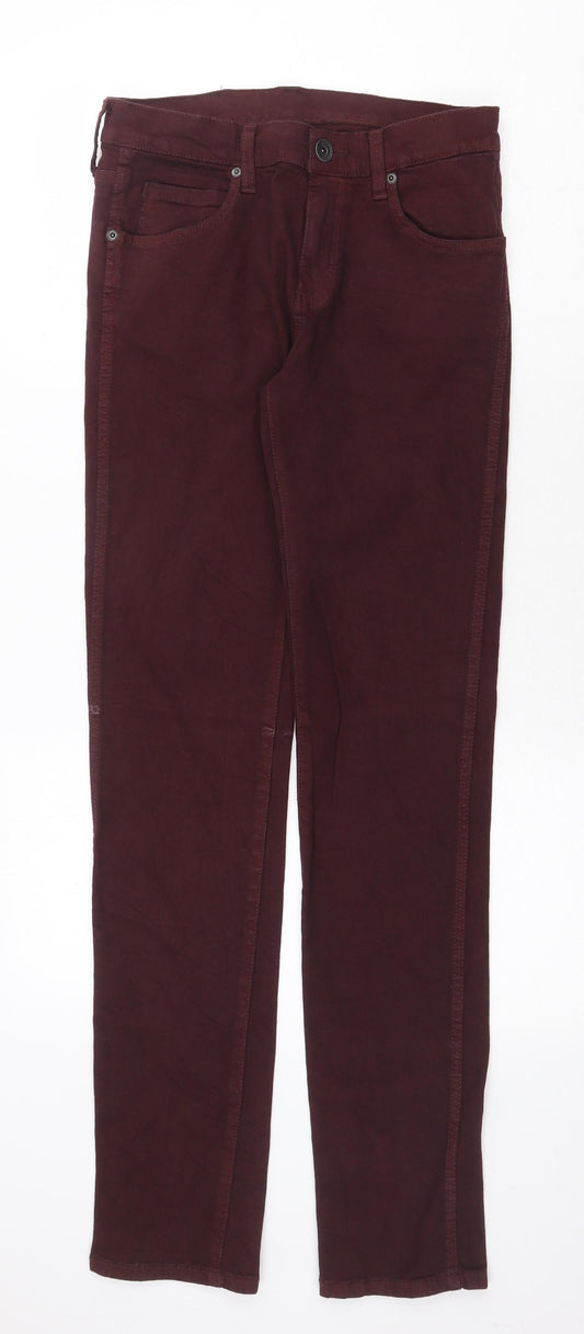 Dr. Denim Womens Red Cotton Straight Jeans Size 28 in Regular Zip