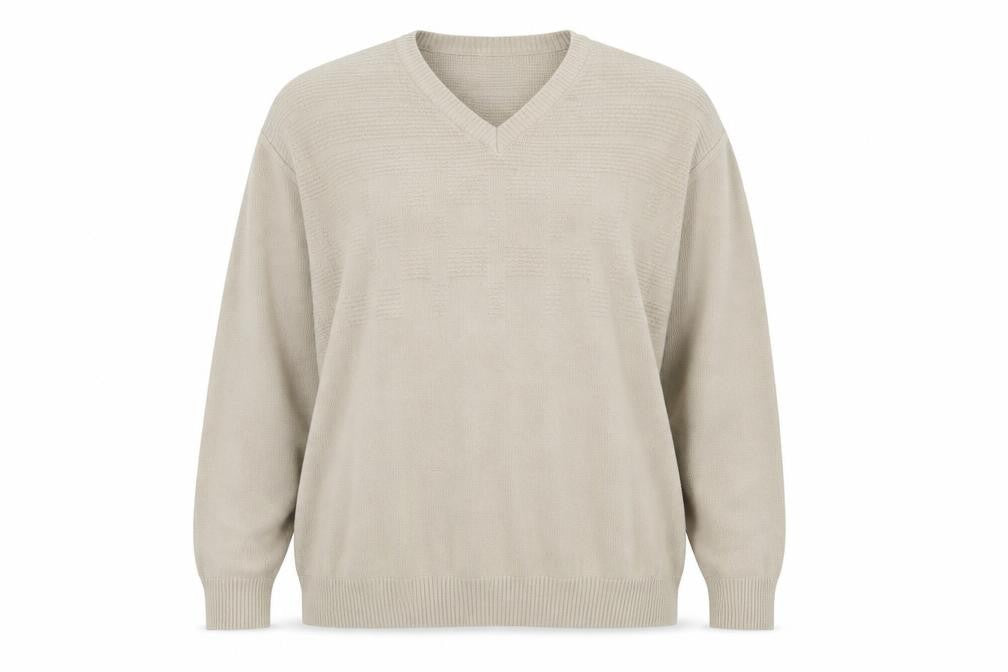 Marks & Spencer Womens Beige V-Neck Acrylic Pullover Jumper Size 2XL