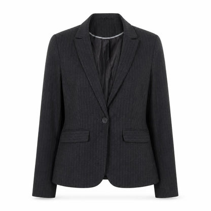 Next Womens Grey Striped Polyester Jacket Blazer Size 14 Button