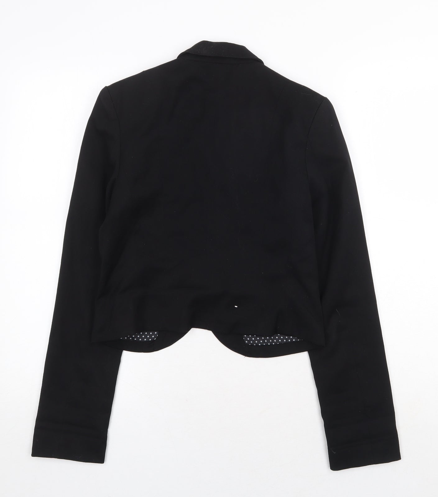H&M Womens Black Polka Dot Jacket Size 8 Button