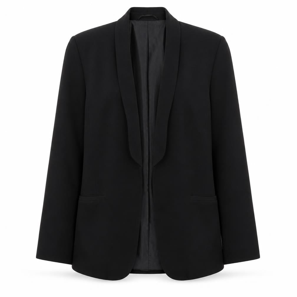 Dorothy Perkins Womens Black Herringbone Polyester Jacket Blazer Size 12