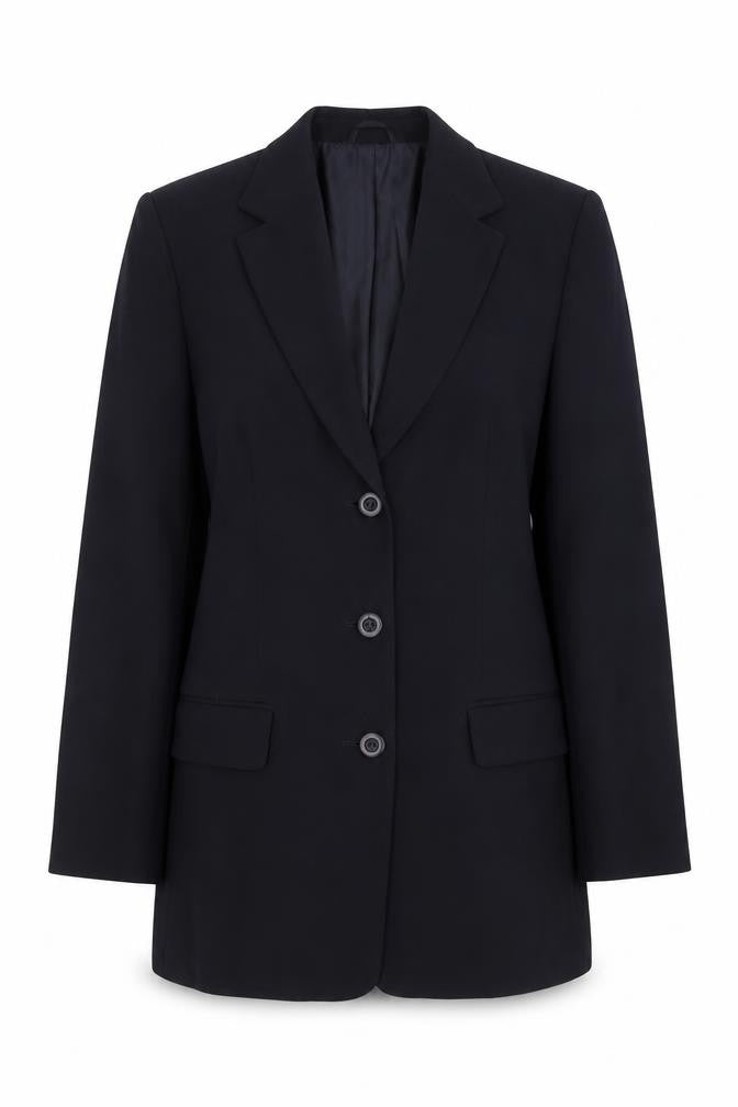 DCC Womens Blue Polyester Jacket Blazer Size 12 Button