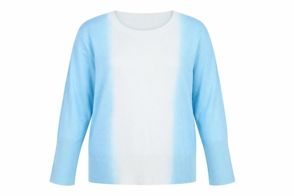Editions Womens Blue Round Neck Viscose Pullover Jumper Size 12
