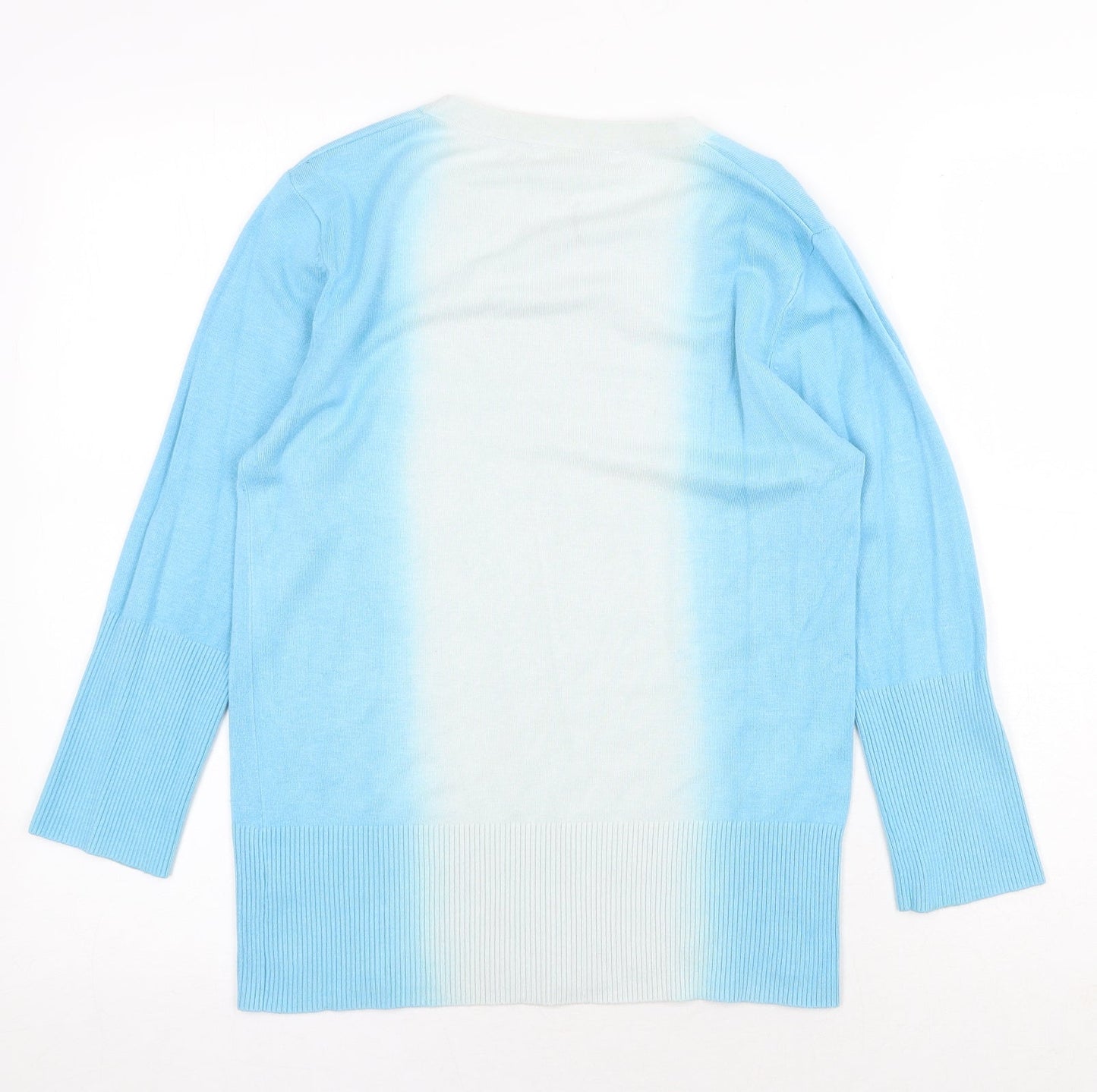 Editions Womens Blue Round Neck Viscose Pullover Jumper Size 12