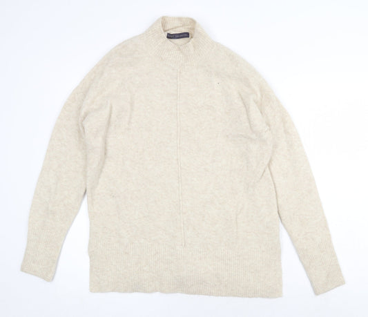 Garfield & Marks Womens Beige High Neck Acrylic Pullover Jumper Size M