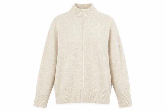 Garfield & Marks Womens Beige High Neck Acrylic Pullover Jumper Size M