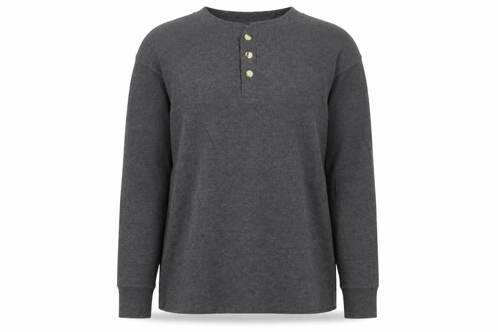 Hnaes Womens Grey Round Neck Cotton Pullover Jumper Size 2XL