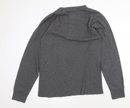 Hnaes Womens Grey Round Neck Cotton Pullover Jumper Size 2XL